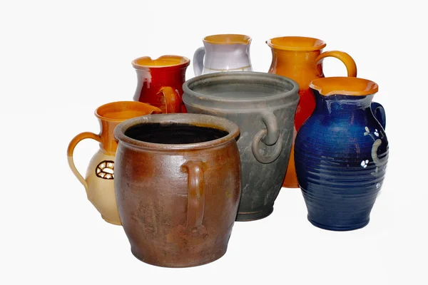 Sette vasi di argilla — Foto Stock