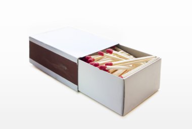 Kırmızı kafa maçlar ile kibrit kutusu