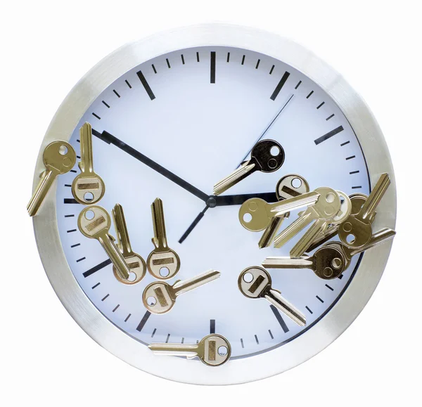 Blank keys for cutting on a clock — Stock Photo, Image