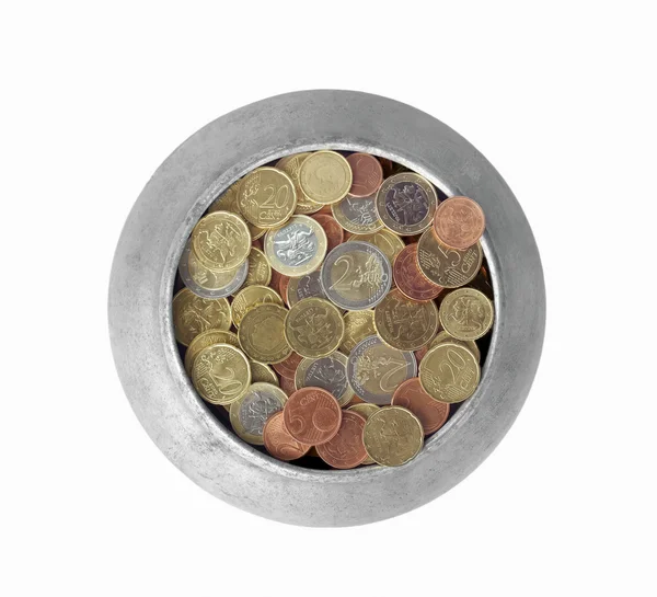 Pot ile euro coins