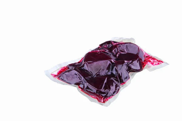 Boiled beets in plastic vacuum  package — Stock Photo, Image