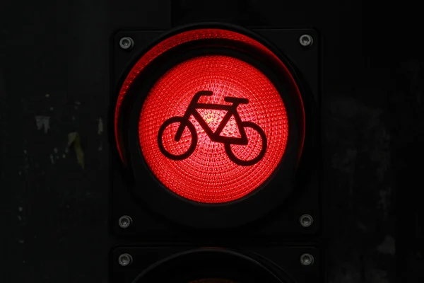 Стоп знак для велосипедистів у місті — стокове фото