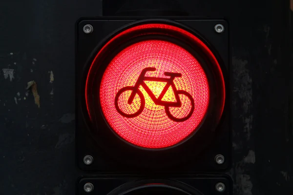 Značka stop pro cyklisty ve městě — Stock fotografie