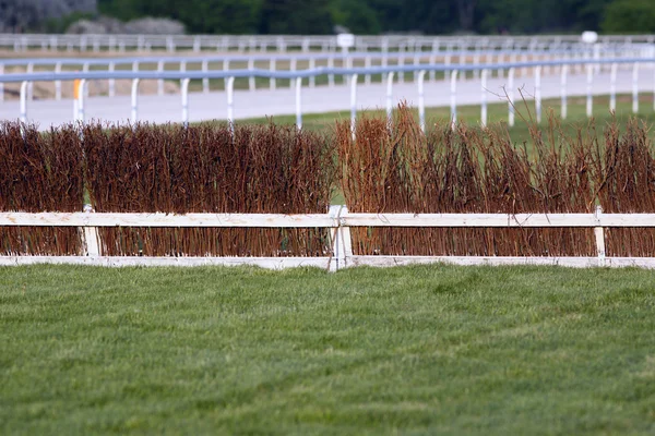 Recinzione come ostacolo per i cavalli da corsa in pista — Foto Stock