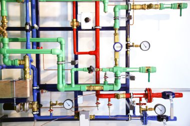 Pipes and heating system clipart