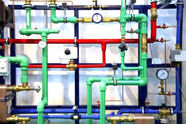 Pipes and heating system demo clipart