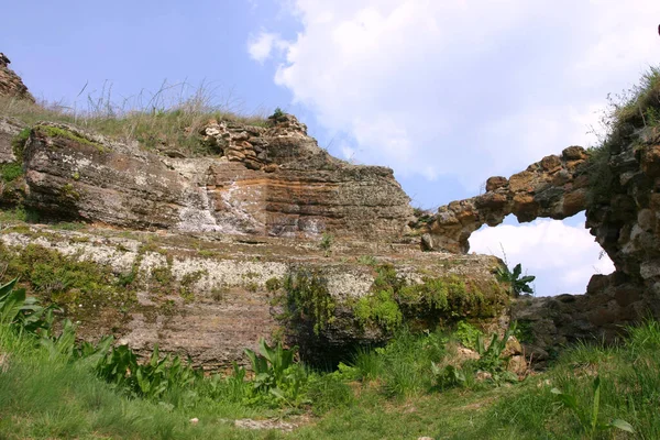 Średniowieczny Zamek Fulek Historycznych Węgier Widok Panoramiczny Wiosną — Zdjęcie stockowe