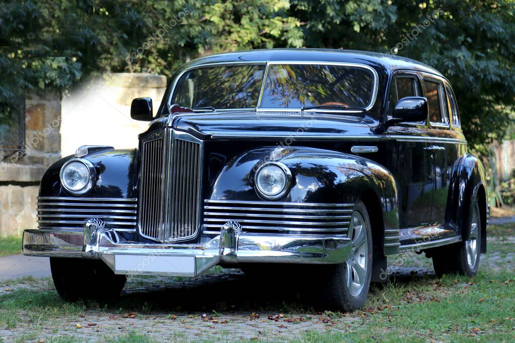 BUDAPEST, HUNGARY  SEPTEMBER 9. 2020, ZIS-110 retro Russian car on the street on public area Budapest Hungary