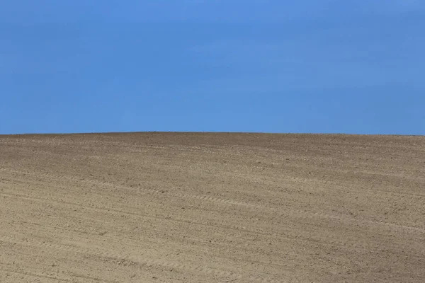 Terreno Agricolo Coltivato Ammassato Primavera Paesaggio Rurale Come Sfondo — Foto Stock