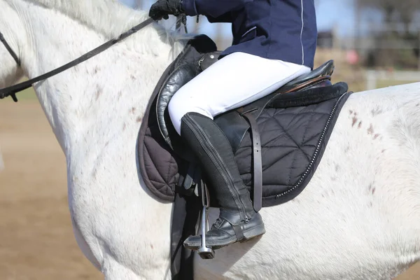 Ismeretlen Versenyző Lovaglás Show Jumper Equitation Esemény Nyári Időszámítás Mutasd — Stock Fotó