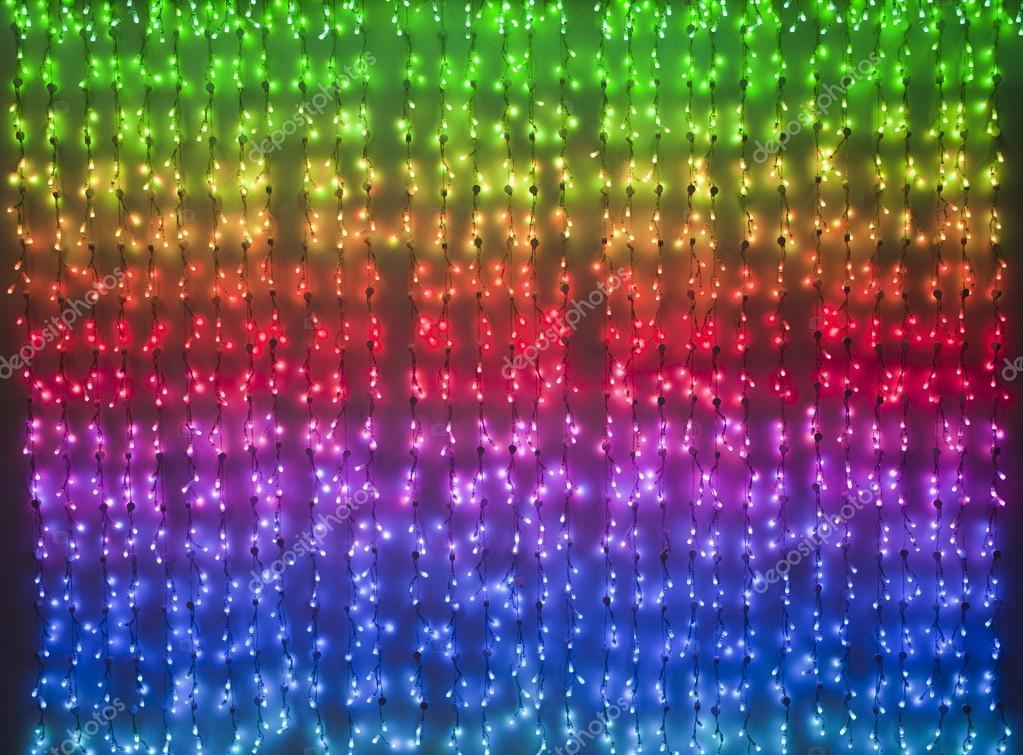 Rainbow of christmas lights as a background