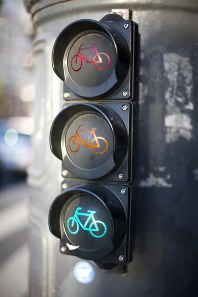 Traffic lights for cyclists — Stock Photo, Image