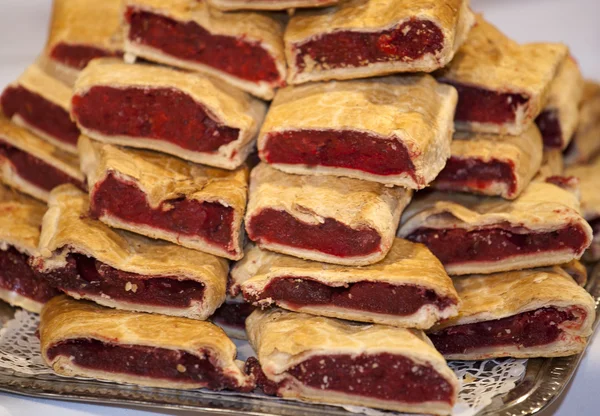 Homemade strudel filling with  sour cherry cream — Stock Photo, Image