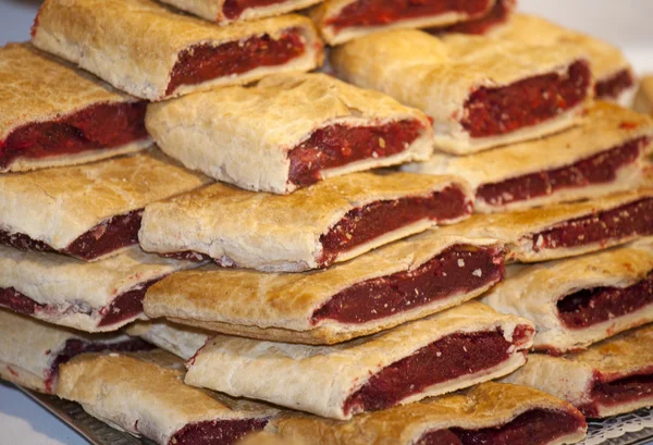 Homemade strudel filling with  sour cherry cream — Stock Photo, Image