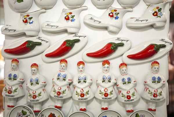 Original hungarian gifts handmade porcelain fridge magnet — Stock Photo, Image