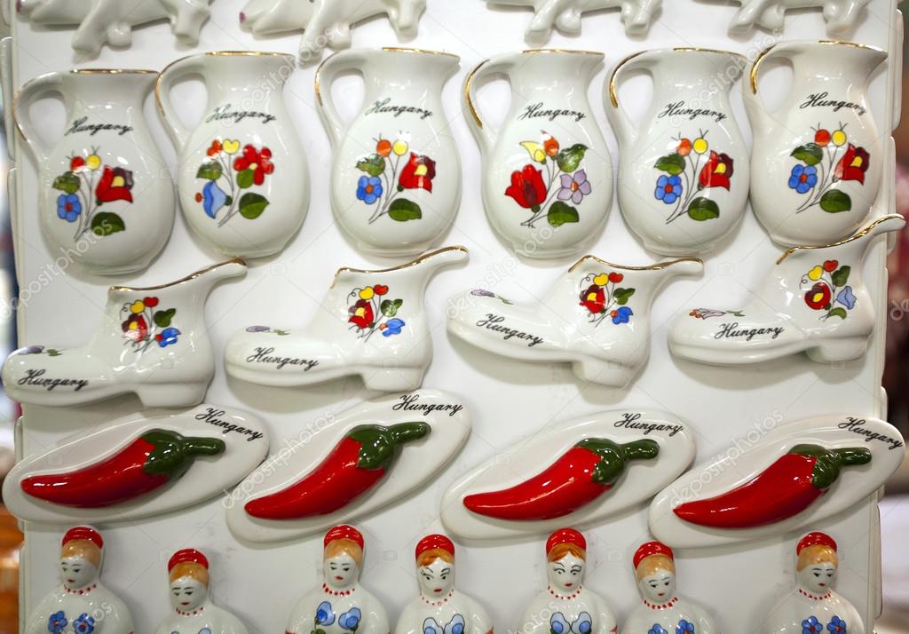 Artistic hungarian handmade porcelain china fridge magnets as souvenirs