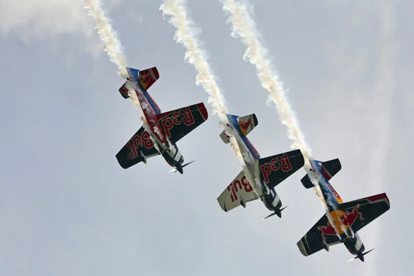 ブダペスト航空ショー オーバー ドナウ川 — ストック写真