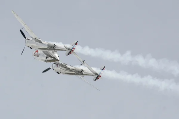 ドナウ川、ブダペストのハンガリー ブダペスト航空ショー 2015 年 — ストック写真