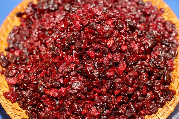 Cranberries recém-secas em uma tigela agradável — Fotografia de Stock