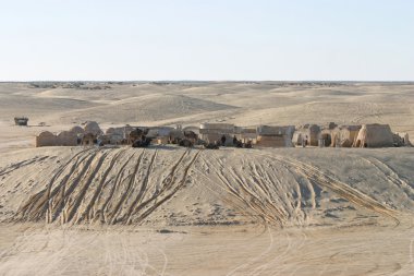 Yıldız savaşları sahne Ong Jemel Nefta Tunus bilinmeyen sandmens ile yakın