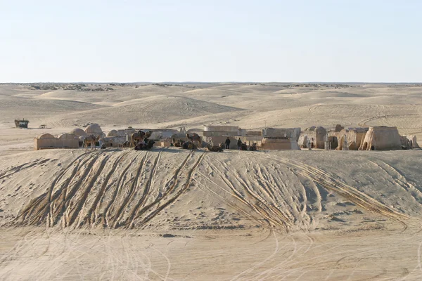 Paesaggio di Star Wars Ong Jemel vicino a Nefta Tunisia con sabbia sconosciuta — Foto Stock