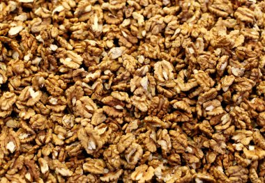 Ceviz closeup kabukları olmadan bir sürü