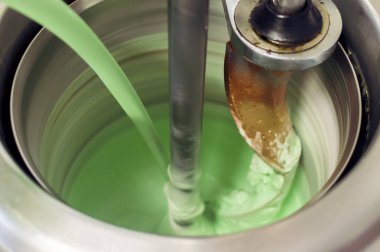 Madrid 'de bir İtalyan dondurmacıda fotoğraf çekimi.