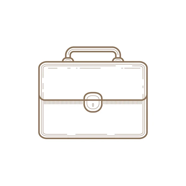 Valigetta Flat Line Icon Vector Illustration. Illustrazione creativa del portafoglio — Vettoriale Stock