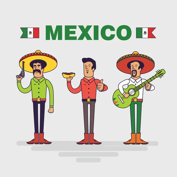 Conjunto de personajes mexicanos . —  Fotos de Stock