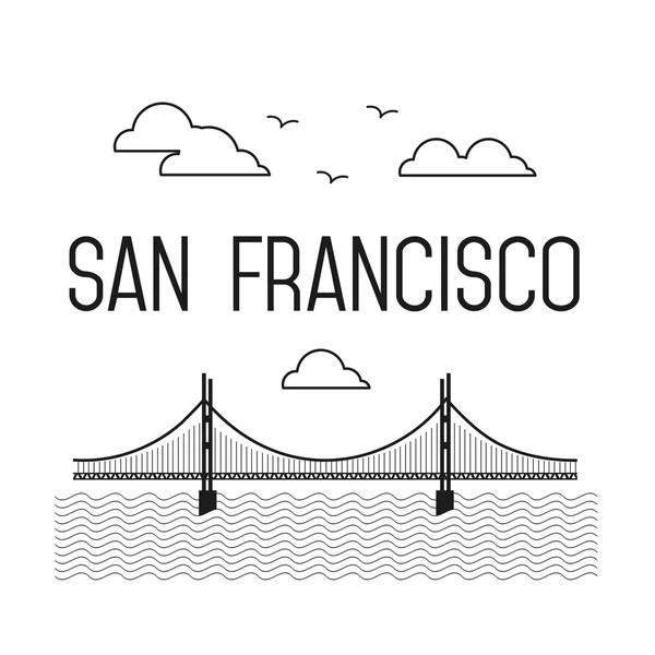Монохромный мост Золотые ворота Сан-Франциско — стоковое фото