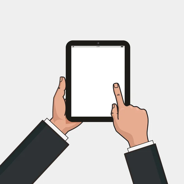 Цифровий планшет в руках бізнесмена . — стоковий вектор