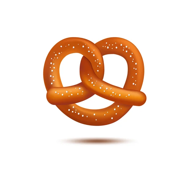 Realistic vector pretzel on the white background — Stock Vector