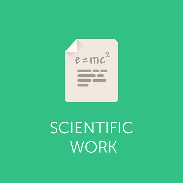 Illustration d'une icône vectorielle de document avec la formule Théorie de la Relativité. Conception plate . — Image vectorielle