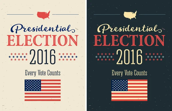 Президентські вибори 2016 року. Вінтажний стиль дизайну. Вертикальний формат . — стоковий вектор