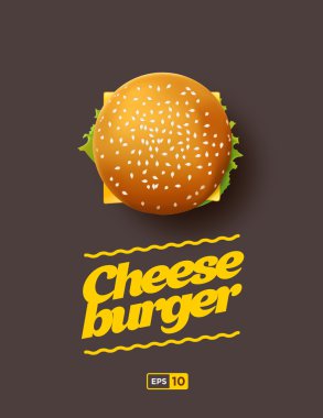 Cheesburger boyut üst görünüm