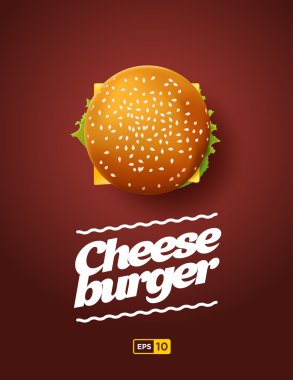 Top view illustration of cheesburger clipart