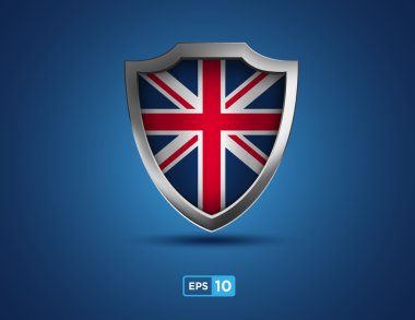UK shield on the blue background clipart