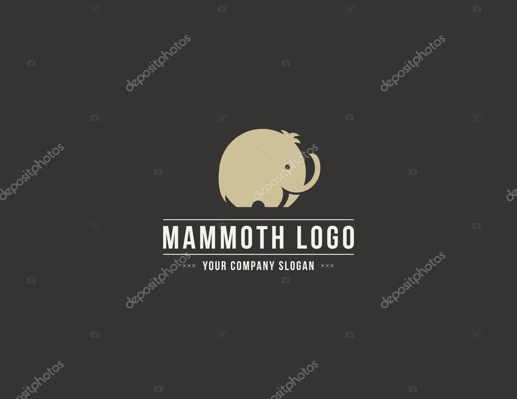 Mammoth silhouette vector logo. Elephant symbol.