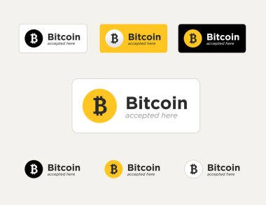 Bitcoin accepted sticker clipart