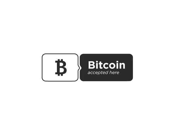 Bitcoin aceptado etiqueta engomada — Vector de stock