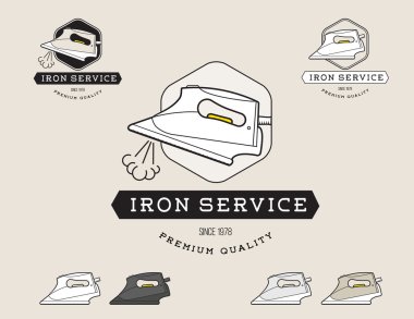 Basit düz siyah beyaz Buharlı Ütü hizmeti logo Temizleme