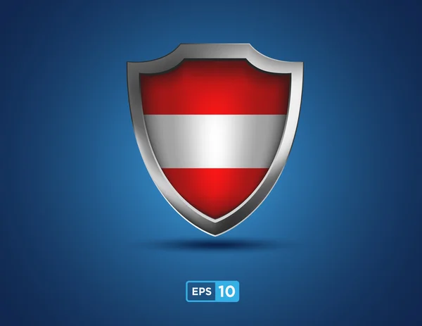 Austria shield on the blue background — Stock Vector