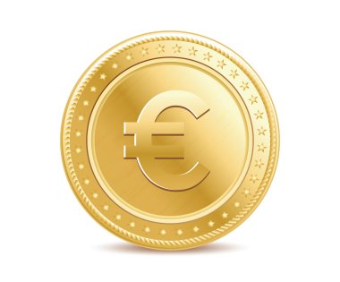 Beyaz zemin üzerine altın izole euro para