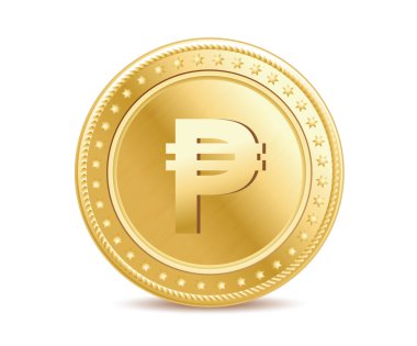 Altın izole Pezosu sikke beyaz arka plan üzerinde