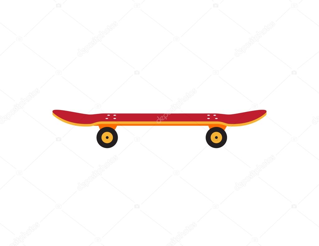 Retro vintage skateboard icon isolated on white background