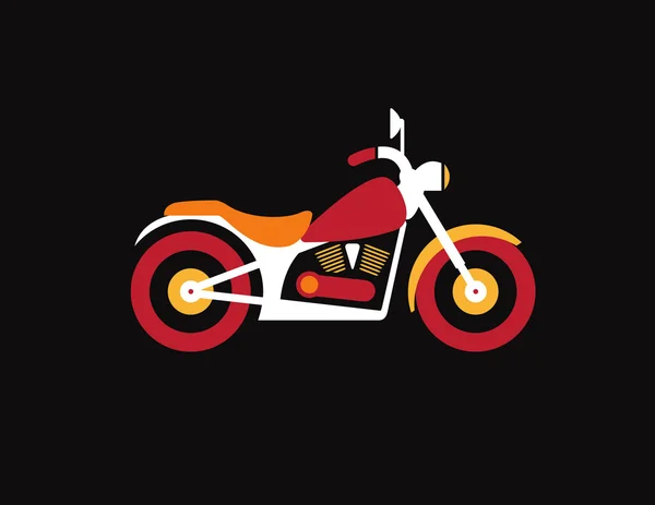 Rote Retro-Vintage-Motorrad-Ikone auf dunklem Hintergrund — Stockvektor