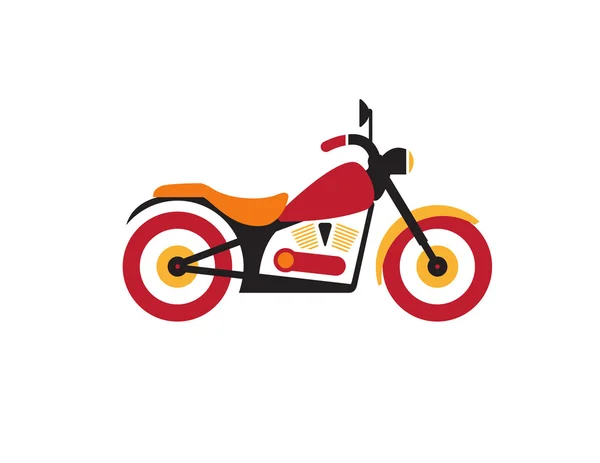 Rotes Retro-Vintage-Motorrad-Symbol isoliert auf weißem Hintergrund — Stockvektor