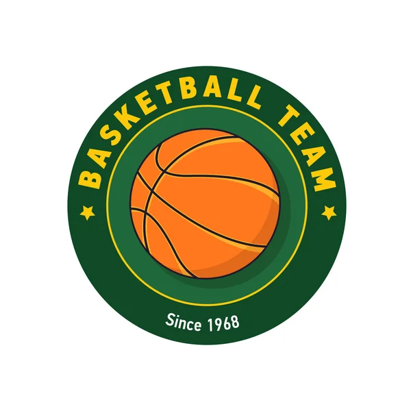Retro yeşil renk basketbol rozeti — Stok Vektör
