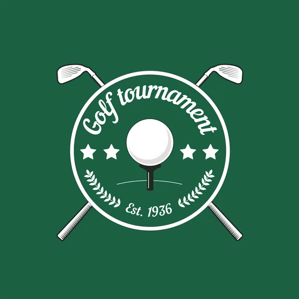 Badge de championnat de golf couleur vintage — Image vectorielle