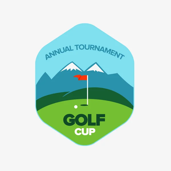 Vintage color golf championship badge — 图库矢量图片